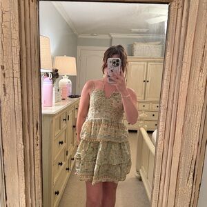 American Eagle Outfitters Green Floral Mini Dress